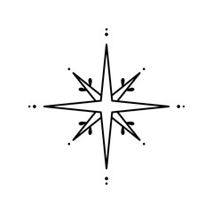 Vector star geometric line icon for Christmas holiday party invitation, snowflake decoration, greeting card isolated on white background