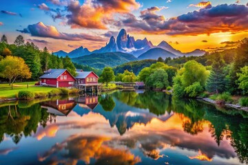 Fototapeta premium Scenic Landscapes and Iconic Features of the Southeastern United States in Vibrant Natural Settings