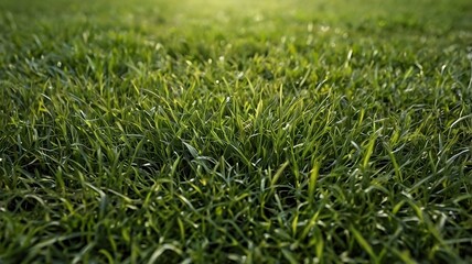 Obraz premium Natural Green Grass Field Background for Outdoor Wallpaper and Light Floor Design