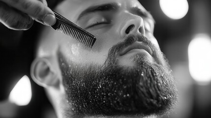 barber skillfully styles a mans hair in an isolated setting capturing the essence of grooming culture and expertise in a modern clean environment