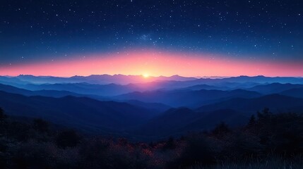 beautiful night sky filled with twinkling stars casting a serene glow over the landscape below evoking a sense of wonder and tranquility in the vastness of the universe