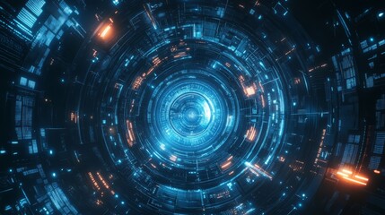 sky-fi background blue. concept of the future. city of the future, space. scientific achievements in the future.