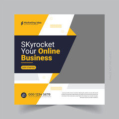 Digital business marketing social media post and web banner template eps


