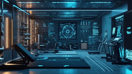 Obraz premium Futuristic Control Room with Advanced Technology and Equipment