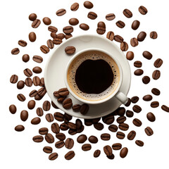 Obraz premium cup of coffee with transparent background PNG and JPEG image 