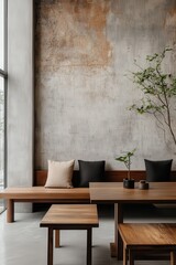 Minimalist Japandi Living Space with Natural Elements