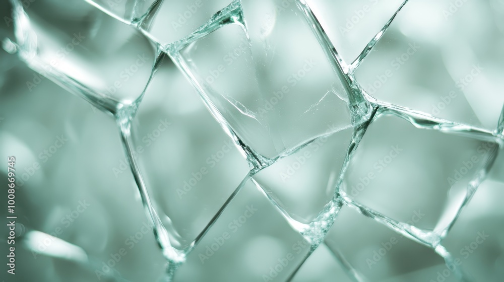 Poster this image presents an abstract pattern of shattered glass shards, artistically arranged to create a