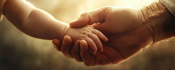 A tender moment showcasing the connection between an adult and a child, symbolizing love, care, and generational bonds.