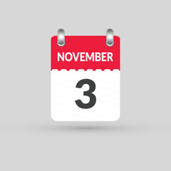 November 3 calendar Date, Month icon
