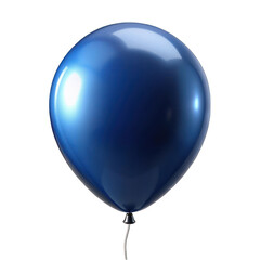 Dark blue balloon isolated on transparent background