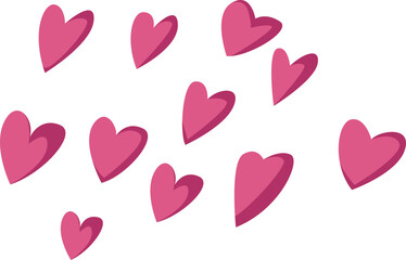 Romantic Pink Hearts Pattern Illustration