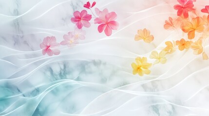 Ethereal Floral Elegance on Marble Backdrop