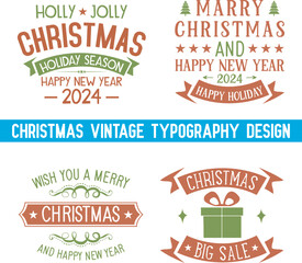 Christmas typography vintage Merry Christmas deer Peace love joy Christmas happy new year