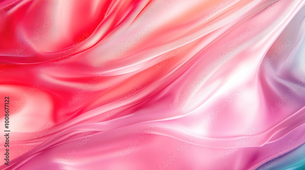Poster a display of flowing fabric creates an abstract visual effect with soft waves in hues of pink and re