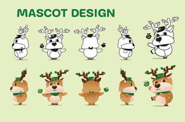 This is a character image of a deer that is chubby, cute, and friendly to others.