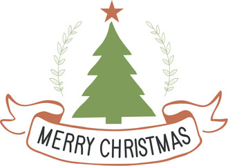 Fototapeta premium Christmas typography vintage Merry Christmas deer Peace love joy Christmas happy new year