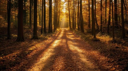 Obraz premium Enchanting Autumn Forest Path