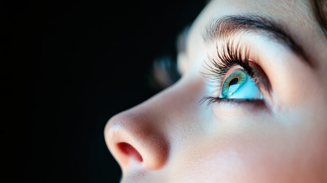A close up of an audience member face expressing awe and admiration as they witness a talented performance.