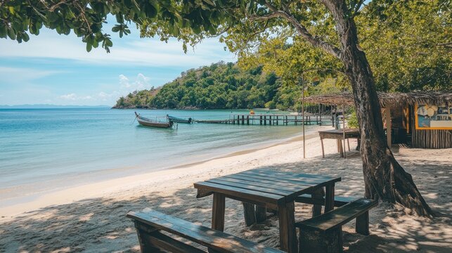 A peaceful day at Krating Lai Beach in Chonburi, a hidden gem with calm waters and a relaxing vibe.