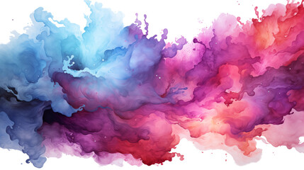 Watercolor galaxy splash, Isolated on Transparent Background.