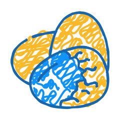 egg shell food hen doodle icon sketch vector. egg shell food hen sign. isolated symbol illustration