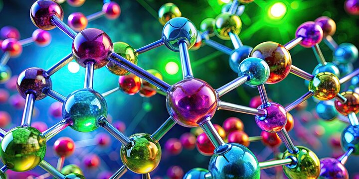 Sodium Chloride Molecule Structure Representation with Chemical Bonds and Elements in 3D Visualization