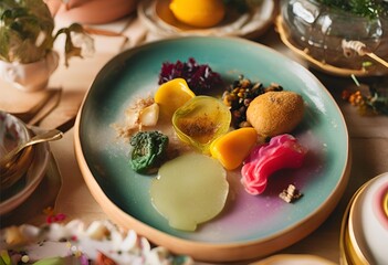 food, salad, meal, plate, dinner, vegetable, fresh, appetizer, healthy, fruit, dish, green, 