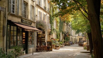 The charming neighborhood of Le Marais, with its historic buildings and trendy shops.