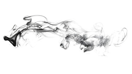 Abstract Black Wave on White Background, A black wave steam on transparent background, abstract black wave and curve design.