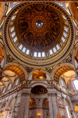 Interiors of St. Paul's cathedral in London, UK