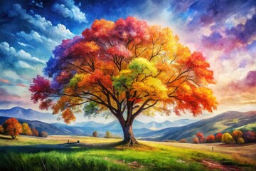 Step-by-step Guide to Watercolor Painting a Beautiful Tree in Nature for Beginners and Artists