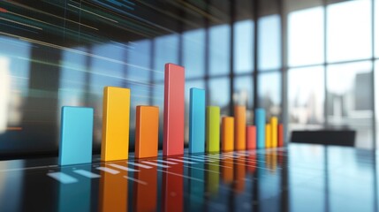 Obraz premium Colorful Bar Graph on Digital Display in Office Setting