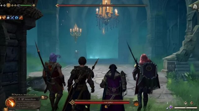 fantasy character guild in a castle role playing video game gameplay Generative AI