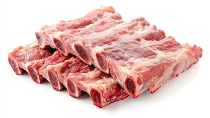 Fototapeta premium Fresh Raw Meat Cuts on White Background