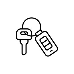 Car key outline icons, minimalist vector illustration ,simple transparent graphic element .Isolated on white background