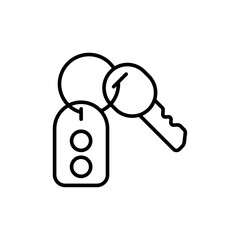 Car key outline icons, minimalist vector illustration ,simple transparent graphic element .Isolated on white background