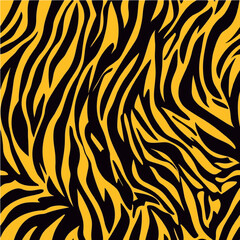Bold vector tiger stripes pattern in classic black and yellow, perfect for animal prints, backgrounds, and textiles.