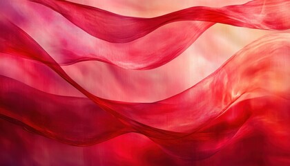 Obraz premium Red Sheer Fabric Draped in Soft Waves