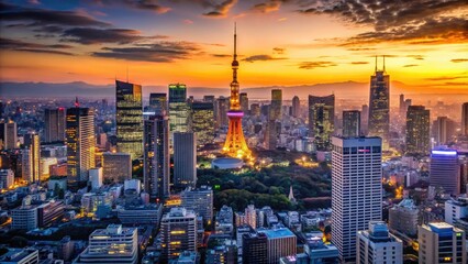 Stunning Outlines of Tokyo's Iconic Skyline Showcasing Modern Architecture and Urban Landscape