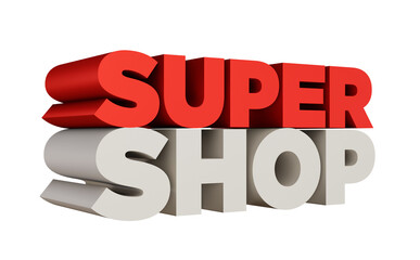 Super Shop 3D Text Rendering Transparent PNG