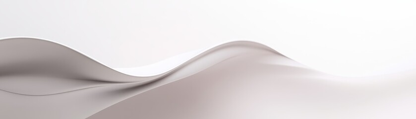 Abstract White Wave with Subtle Gradients and Smooth Curves