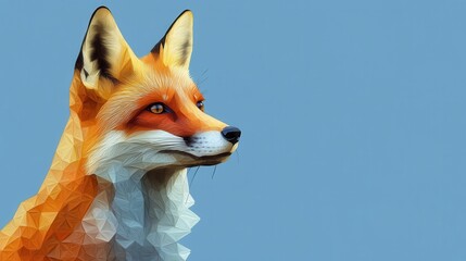 Fototapeta premium A Close-Up Portrait of a Red Fox in a Geometric Style