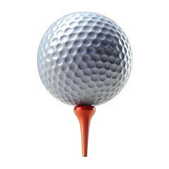 Golf ball & tee isolated on transparent background
