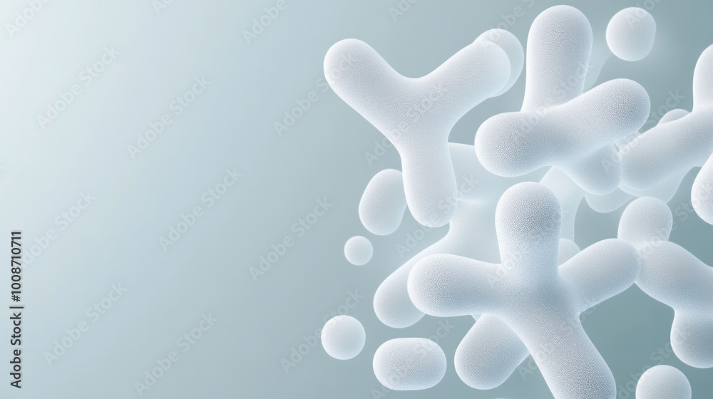 Aufkleber microbial growth forming clusters with organic 3d texture, showcasing unique arrangement of shapes a