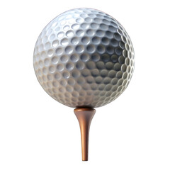 Golf ball & tee isolated on transparent background