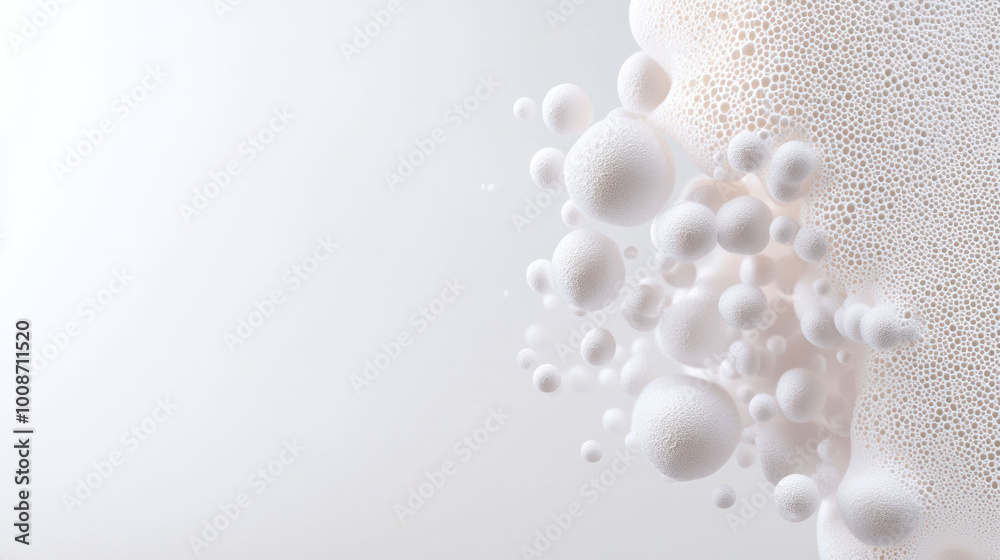 Leinwandbilder close up view of organic microbial clusters resembling bubbles in soft, textured environment, creati
