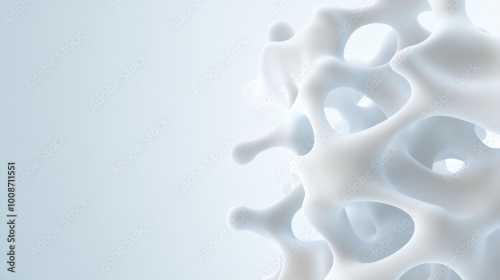Fototapete Organic microbial structures forming clusters create fascinating visual in this 3D representation. intricate design showcases beauty of natures microscopic world