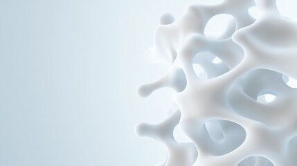 Organic microbial structures forming clusters create fascinating visual in this 3D representation. intricate design showcases beauty of natures microscopic world