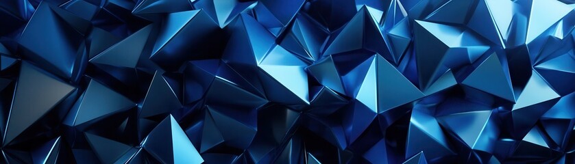 Fototapeta premium Abstract Blue Metallic Geometric Pattern