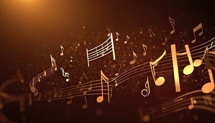 A collection of music notes with a sheet of music on a white background 9